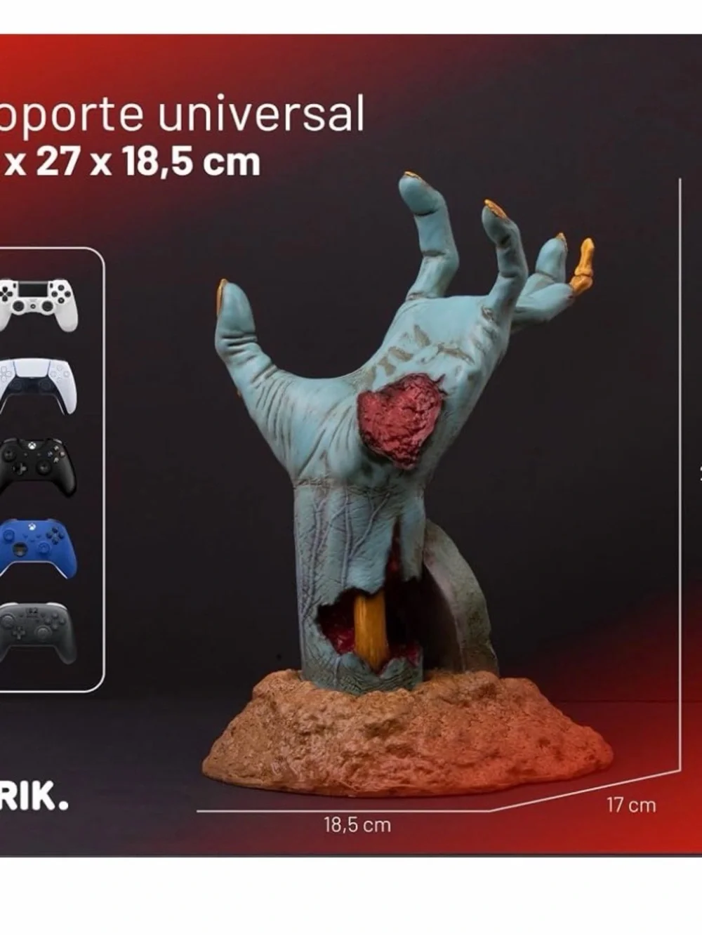 Zombie Hand Controller & Headset Stand – Blue Holder for PlayStation Controller